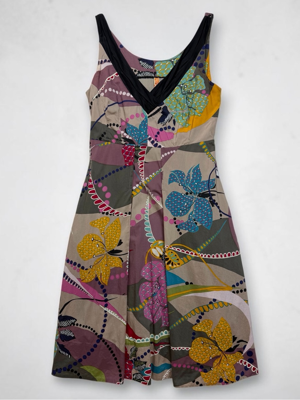 MAEVE Anthropologie Fit and Flare A Line Tank Dress Vibrant Boho Colors Size 4
